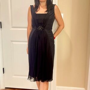 Carolina Herrera Black Cocktails Silk Dress